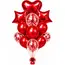 Set Baloane Petrecere, Balon Inima din Folie și Confetti, Umflare Aer/Heliu, Rosu