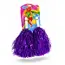 Set 2 Pompoane Majorete, Mov Metalizat, cu Mâner de Plastic, Accesorii Petrecere și Sport