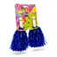 Set 2 Pompoane Majorete, Albastru Metalizat, cu Mâner de Plastic Alb, Accesorii Petrecere și Sport