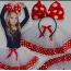 Costum Minnie Mouse pentru Fetițe, Set cu Fustă din Tulle Alb și Diademă cu Fundă Roșie cu Buline Albe