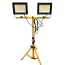 Trepied Telescopic cu 2 Proiectoare LED de 50W, Înălțime Reglabilă 60-150 cm, IP66, 9000lm, Galben/Negru
