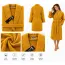 Set Complet Baie: 1 Halat Velur Mărime S/M și 2 Prosoape, Muștar