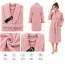 Set Complet Baie: 1 Halat Velur Mărime S/M și 2 Prosoape, Roz