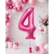 Balon din folie de aluminiu, Cifra 4, Roz metalizat, înălțime 81 cm (32 inch)