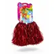 Set 2 Pompoane Majorete, Roșu Metalizat, cu Mâner de Plastic Alb, Accesorii Petrecere și Sport