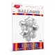 Set Complet cu Baloane din Folie și Latex, 11 Baloane, Argintiu