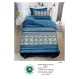 Lenjerie de Pat Single din Finet cu Elastic Pucioasa, 4 Piese, Imprimeu Geometric Tradițional Albastru, Model S-46