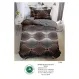 Lenjerie de Pat Single din Finet cu Elastic Pucioasa, 4 Piese, Imprimeu Geometric Abstract Negru și Maro, Model S-59