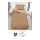 Lenjerie de Pat Single din Finet Super Design Pucioasa, 4 Piese, Cearceaf de Pat cu Elastic 140 x 200 cm, Bej, Model SE-14