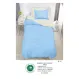 Lenjerie de Pat Single din Finet Super Design Pucioasa, 4 Piese, Cearceaf de Pat cu Elastic 140 x 200 cm, Bicolor Albastru/Crem, Model SE-15