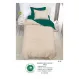 Lenjerie de Pat Single din Finet Super Design Pucioasa, 4 Piese, Cearceaf de Pat cu Elastic 140 x 200 cm, Bicolor Verde/Bej, Model SE-05
