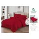 Lenjerie de Pat Dublu din Damasc Premium Super Design Pucioasa, 4 Piese, Cearceaf de Pat cu Elastic 180 x 200 cm, Dungi Hoteliere, Roșu Bordeaux, Model V-11