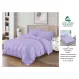 Lenjerie de Pat Dublu din Damasc Premium Super Design Pucioasa, 4 Piese, Cearceaf de Pat cu Elastic 180 x 200 cm, Dungi Hoteliere, Lila Deschis, Model V-10