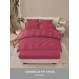 Lenjerie de Pat Dublu din Finet Premium Pucioasa, 6 Piese, cu Pliuri Brodate structural și Cearceaf cu Elastic, Grena / Vișiniu Uni, Model Q-7