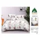Lenjerie de Pat Dublu din Finet cu Cearceaf cu Elastic, Model Floral Romantic Pucioasa, 4 Piese