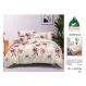 Lenjerie de Pat Dublu din Finet cu Cearceaf cu Elastic, Model Elegant cu Orhidee Pucioasa, 4 Piese