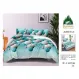 Lenjerie de Pat Dublu din Finet cu Cearceaf cu Elastic, Model Modern cu Cercuri Abstracte Pucioasa, 4 Piese