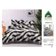 Lenjerie de Pat Dublu din Finet cu Cearceaf cu Elastic, Model Elegant Animal Print Pucioasa, 4 Piese