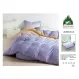 Lenjerie de Pat Dublu din Finet cu Cearceaf cu Elastic, Model Elegant în Degradé Pastel Multicolore Pucioasa, 4 Piese