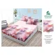 Husă cu elastic din finet model fluturi 3D roz și mov cu 2 fețe perna 160x200 cm