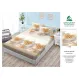 Husă cu elastic din finet model inimi 3D bej și crem cu 2 fețe perna 160x200 cm