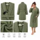 Set Complet Baie: 1 Halat Velur Mărime S/M și 2 Prosoape, Verde