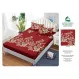 Set Husă de Pat cu Elastic și 2 Fețe de Pernă, Finet, 160x200 cm, Model Floral Roșu (H-124)