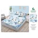 Set Husă de Pat cu Elastic și 2 Fețe de Pernă, Finet, 160x200 cm, Model Fluturi Albaștri (H-156)