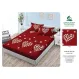 Husă cu Elastic din Finet, Brand Super Design Pucioasa, Model Inimi cu Margarete, 160x200 cm