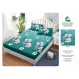 Husă cu Elastic din Finet, Brand Super Design Pucioasa, Model Floral Turcoaz, 160x200 cm