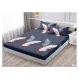 Set Husă de Pat din Finet cu Elastic, 180x200 cm, Model Pene, 2 Fețe de Pernă