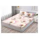 Set Husă de Pat din Finet cu Elastic, 180x200 cm, Model Păpădii Roz, 2 Fețe de Pernă