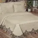 Set lenjerie de pat premium cu cuvertură și dantelă FARAH, 7 piese
