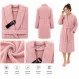 Set Complet Baie: 1 Halat Velur Mărime S/M și 2 Prosoape, Roz