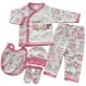 Set 4 Serii Compleu Pentru Bebeluși 5 Piese Bumbac 100% Cu Model Imprimat Roz Mărimi 22-24