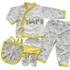 Set 4 Serii Compleu Pentru Bebeluși 5 Piese Bumbac 100% Cu Model Imprimat Galben Mărimi 22-24