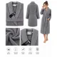 Set Complet Baie: 1 Halat Velur Mărime S/M și 2 Prosoape, Gri