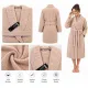 Set Complet Baie: 1 Halat Velur Mărime S/M și 2 Prosoape, Bej