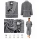 Set Complet Baie: 1 Halat Velur Mărime L/XL și 2 Prosoape, Gri