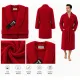 Set Complet Baie: 1 Halat Velur Mărime L/XL și 2 Prosoape, Roșu