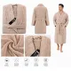 Set Complet Baie: 1 Halat Velur Mărime L/XL și 2 Prosoape, Bej