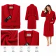 Set Complet Baie: 1 Halat Velur Mărime S/M și 2 Prosoape, Roșu