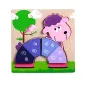 Puzzle din Lemn pentru Copii și Bebeluși, Model Ursulet în Relief, Jucărie Educativă