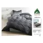 Lenjerie de Pat Dublu din Finet cu Cearceaf cu Elastic, Model Elegant în Degradé Gri Pucioasa, 4 Piese