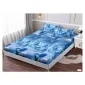 Set Husă de Pat din Finet cu Elastic, 180x200 cm, Model Fluturi Albaștri, 2 Fețe de Pernă