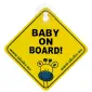 Indicator auto Akuku „Baby on Board”, cu ventuză, 12 × 12 cm