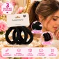 Elastice de Păr Negre Împletite - Set 12 Cartonașe (36 Bucăți)